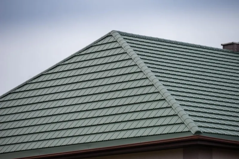 Střecha Horizon v barvě RAL 6020 Chromová zelená, materiál Dual Matt