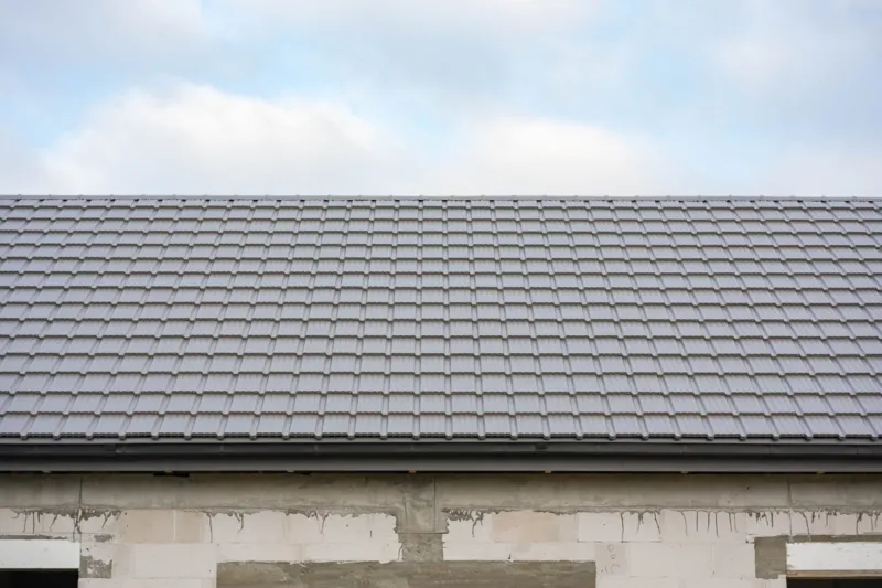 Střecha Verizon v barvě 252 / RAL 7037 Prachová šedá, materiál Ceramic Matt Pro BT